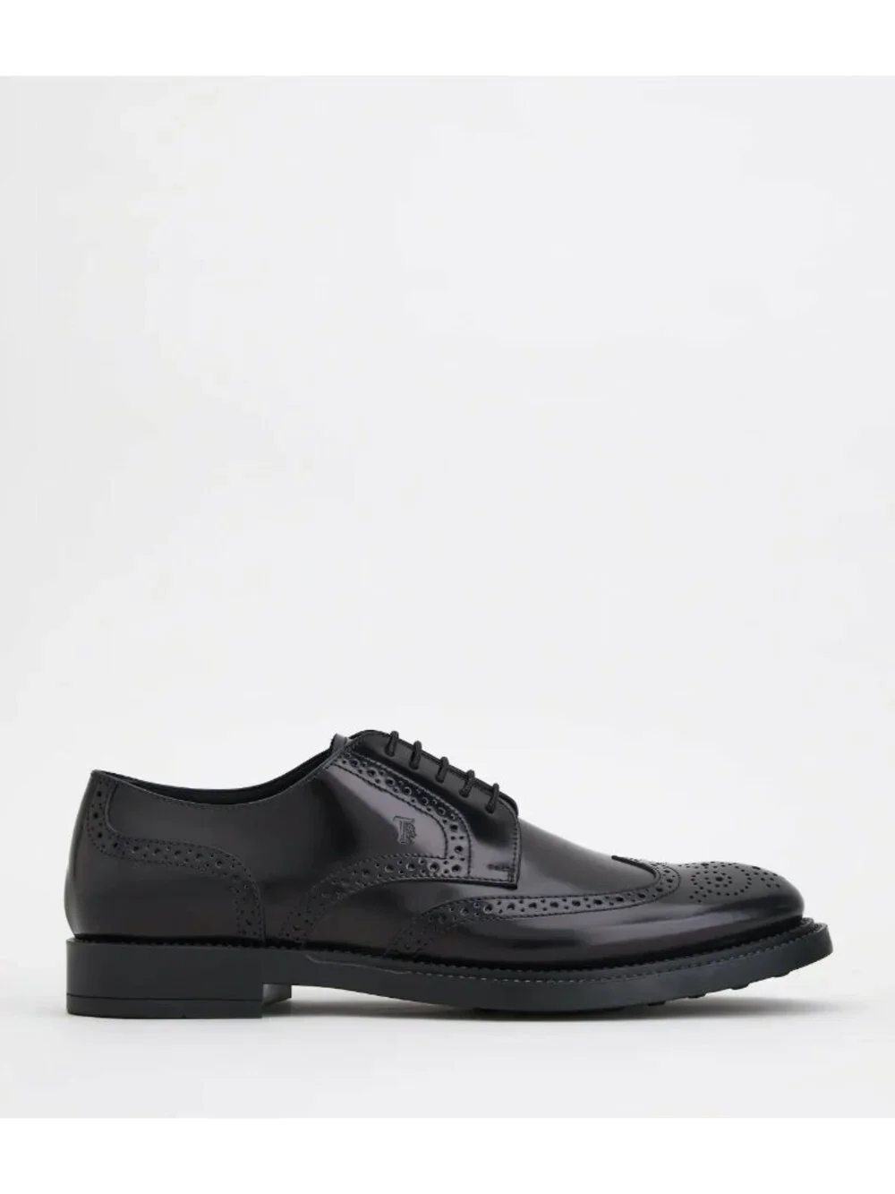 New! MEN'S TOD'S WINGTIP DERBY SHOES IN BLACK LEATHER Sz 12.5 Italy 13.5 US DD33